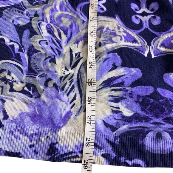 Chico's Sweater NWT Size 4 (2X) Scroll Reach Pullover Turtleneck Mountain Iris - Picture 7 of 7